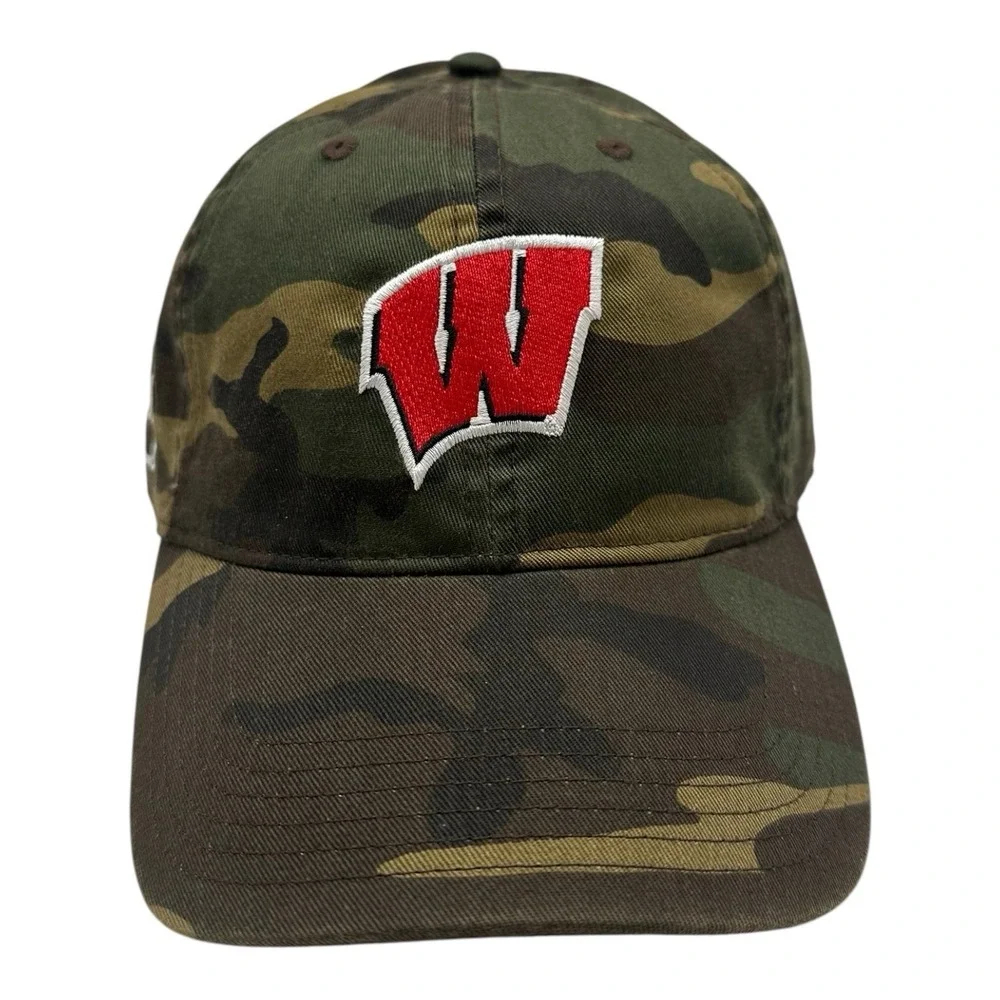 Captivating Wisconsin Badgers Hat Cap Camo Strapback Adjustable Baseball Dad OHT
